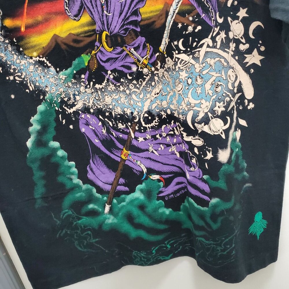 Liquid Blue 1994 Single Stitch Full Print Double Sided Wizard‎ Graphic Grail Tee - Picture 3 of 9